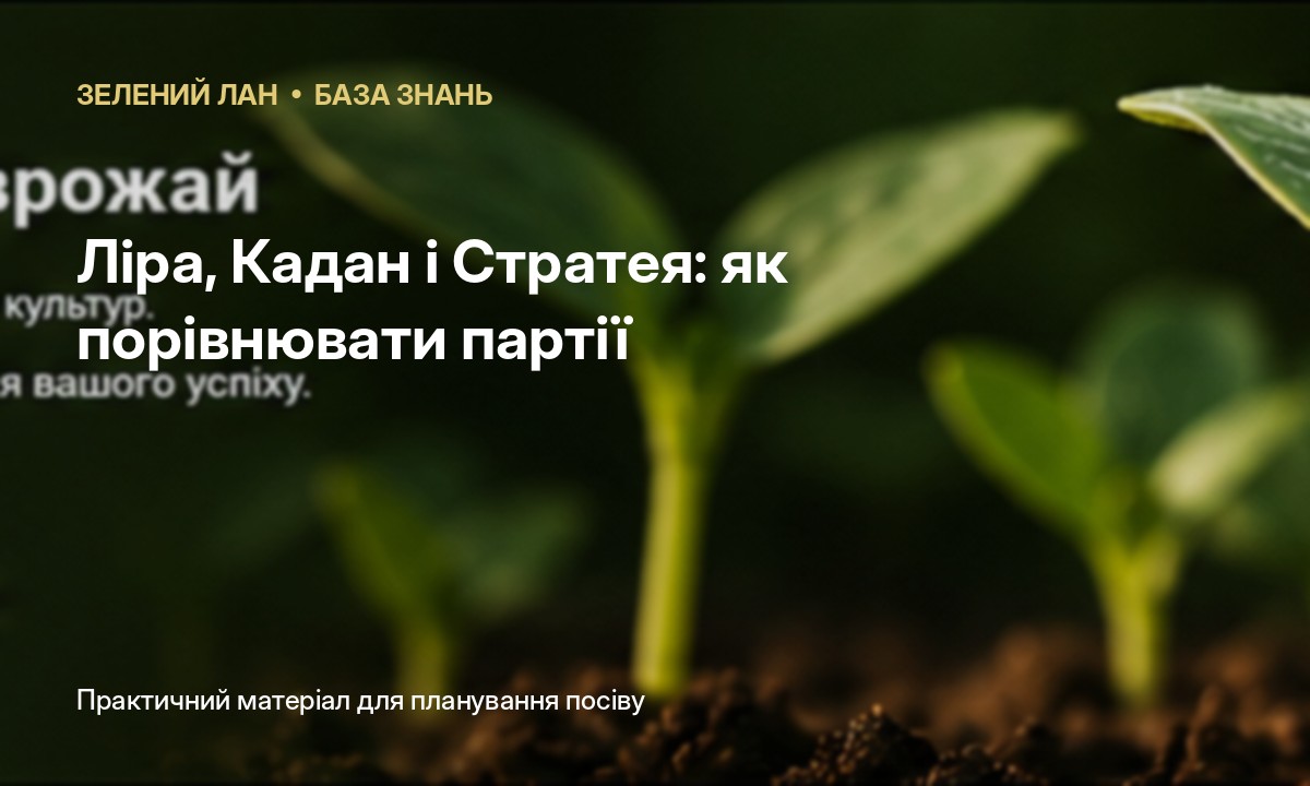 Ліра, Кадан і Стратея: як порівнювати партії