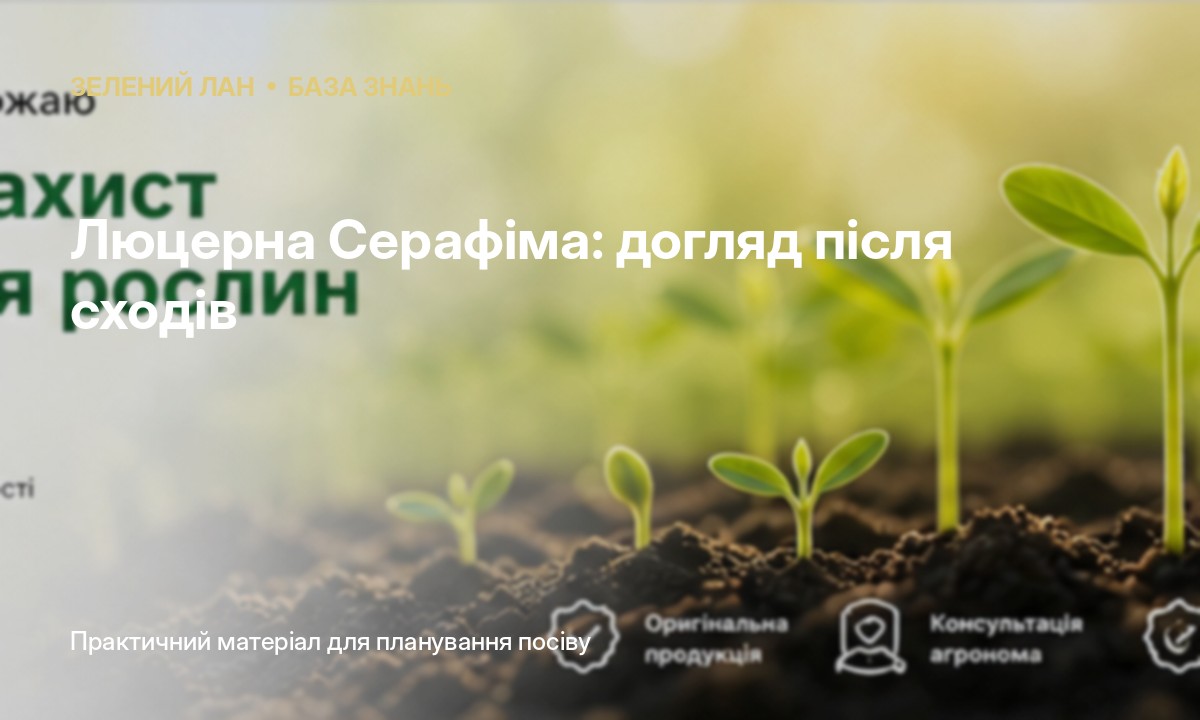Люцерна Серафіма: догляд після сходів