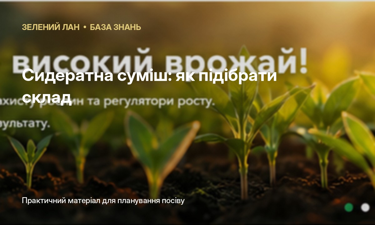 Сидератна суміш: як підібрати склад